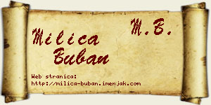 Milica Buban vizit kartica